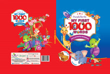 Load image into Gallery viewer, My First 1000 Words for Early Learning Illustrated Book to Learn Alphabet, Numbers, Shapes and Colours with Purple Turtle Adorable Super Soft Premium Quality Stuff Animal Turtle Plush Toy 30 CM  Purple, Green - For Kids Ages 2-8