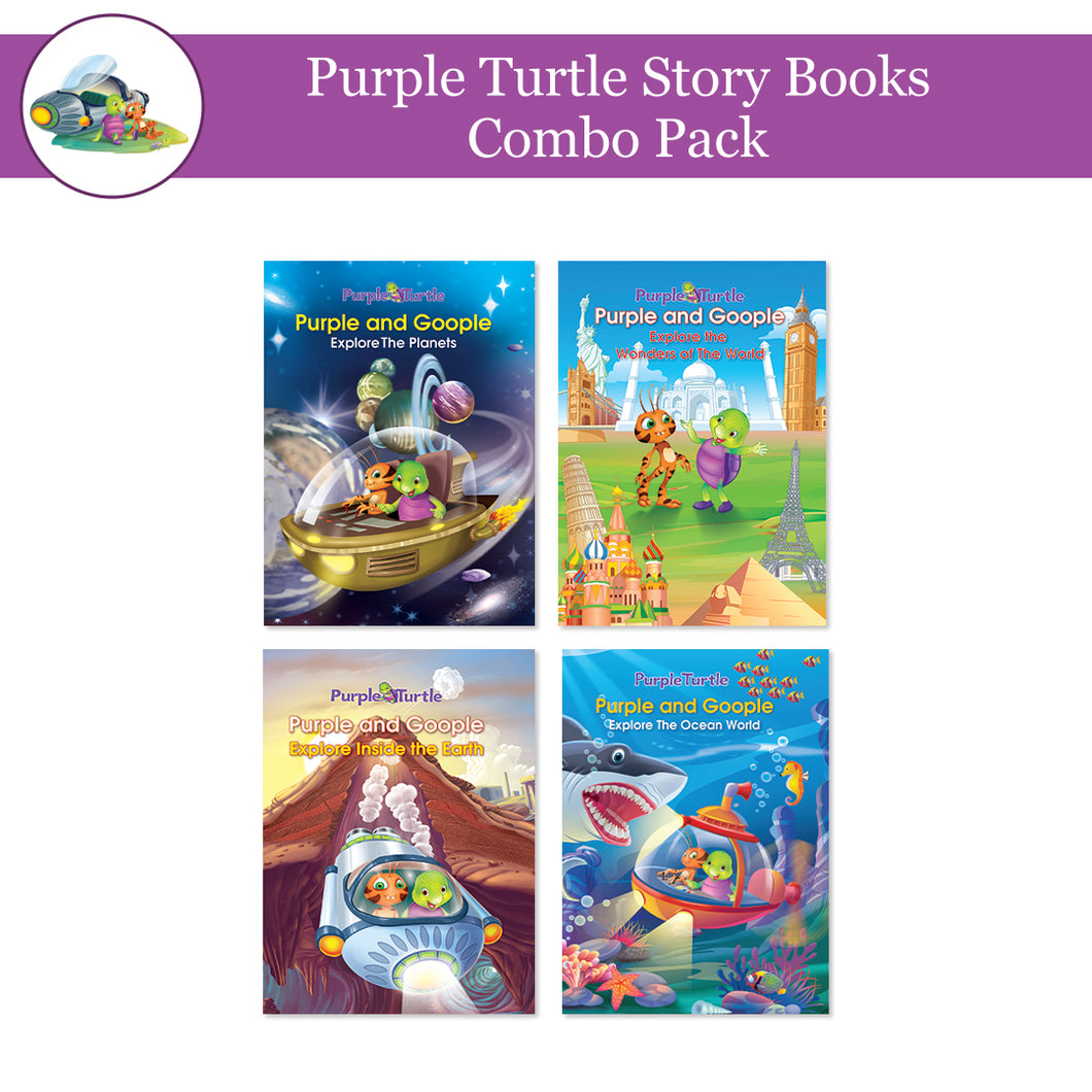 Purple Turtle Story Books (Combo of 4 story books - Purple and Goople Series)
