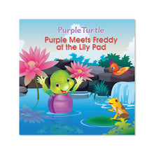 Load image into Gallery viewer, Purple Meets Freddy at the Lilly Pad Illustrated Storybook for Children (Short Story For Kids Ages 3-8 with Values)