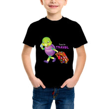 गैलरी व्यूवर में इमेज लोड करें, Purple Turtle Kids' T-Shirt - Time for Travel T-Shirt - For Toddlers, Girls & Boys