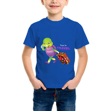 गैलरी व्यूवर में इमेज लोड करें, Purple Turtle Kids' T-Shirt - Time for Travel T-Shirt - For Toddlers, Girls & Boys