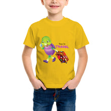 गैलरी व्यूवर में इमेज लोड करें, Purple Turtle Kids' T-Shirt - Time for Travel T-Shirt - For Toddlers, Girls & Boys