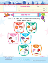 Load image into Gallery viewer, Purple Turtle Preschool Worksheets for Nursery - English, Maths & EVS - 100 Worksheets (100 Activities - 50 Leaves) for Early Learning