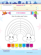 Load image into Gallery viewer, Purple Turtle Preschool Worksheets for Nursery - English, Maths & EVS - 100 Worksheets (100 Activities - 50 Leaves) for Early Learning