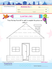 Load image into Gallery viewer, Purple Turtle Preschool Worksheets for LKG - English, Maths & EVS - 100 Worksheets (100 Activities - 50 Leaves) for Early Learning