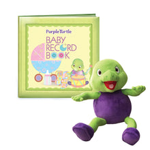Load image into Gallery viewer, Purple Turtle Baby Record Book with Purple Turtle Adorable Super Soft Premium Quality Stuff Animal Turtle Plush Toy 30 CM Perfect Gift for Kids, 100% Child-Safe, Purple, Green