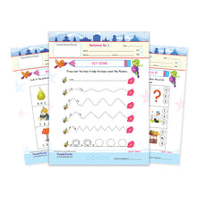 Load image into Gallery viewer, Purple Turtle Kids' Preschool Worksheets I Early Learning Fun Brain Development Activities For Children Ages 3+ I English, Maths, EVS Fun Exercises I  300 Activities 150 Loose Leaves
