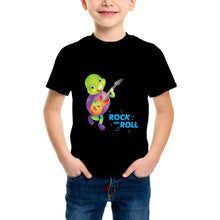 गैलरी व्यूवर में इमेज लोड करें, Purple Turtle Kids' T-Shirt for Toddlers, Girls & Boys - Rock N’ Roll Tee - Short Sleeves