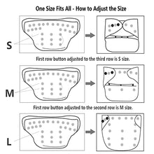 Load image into Gallery viewer, Purple Turtle Washable and Reusable Cloth Diaper with Inserts : Baby Pink, White & Multicolour Cool Everyday Elements Pattern