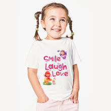 Load image into Gallery viewer, Colour Fairies Kids' T-Shirt - Smile, Laugh, Love Tshirt - For Infants, Toddlers, Girls