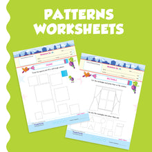 Load image into Gallery viewer, Purple Turtle Preschool Worksheets for LKG - English, Maths & EVS - 100 Worksheets (100 Activities - 50 Leaves) for Early Learning