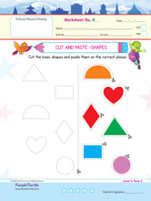 Load image into Gallery viewer, Purple Turtle Preschool Worksheets for UKG - English, Maths & EVS - 100 Worksheets (100 Activities - 50 Leaves) for Early Learning