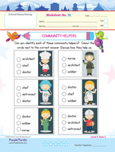 Load image into Gallery viewer, Purple Turtle Preschool Worksheets for UKG - English, Maths & EVS - 100 Worksheets (100 Activities - 50 Leaves) for Early Learning