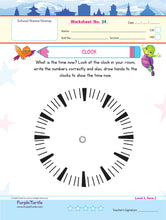 Load image into Gallery viewer, Purple Turtle Preschool Worksheets for UKG - English, Maths & EVS - 100 Worksheets (100 Activities - 50 Leaves) for Early Learning