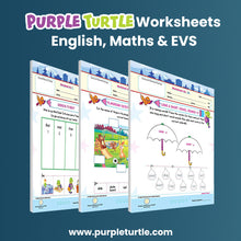 Load image into Gallery viewer, Purple Turtle Kids' Preschool Worksheets I Early Learning Fun Brain Development Activities For Children Ages 3+ I English, Maths, EVS Fun Exercises I  300 Activities 150 Loose Leaves