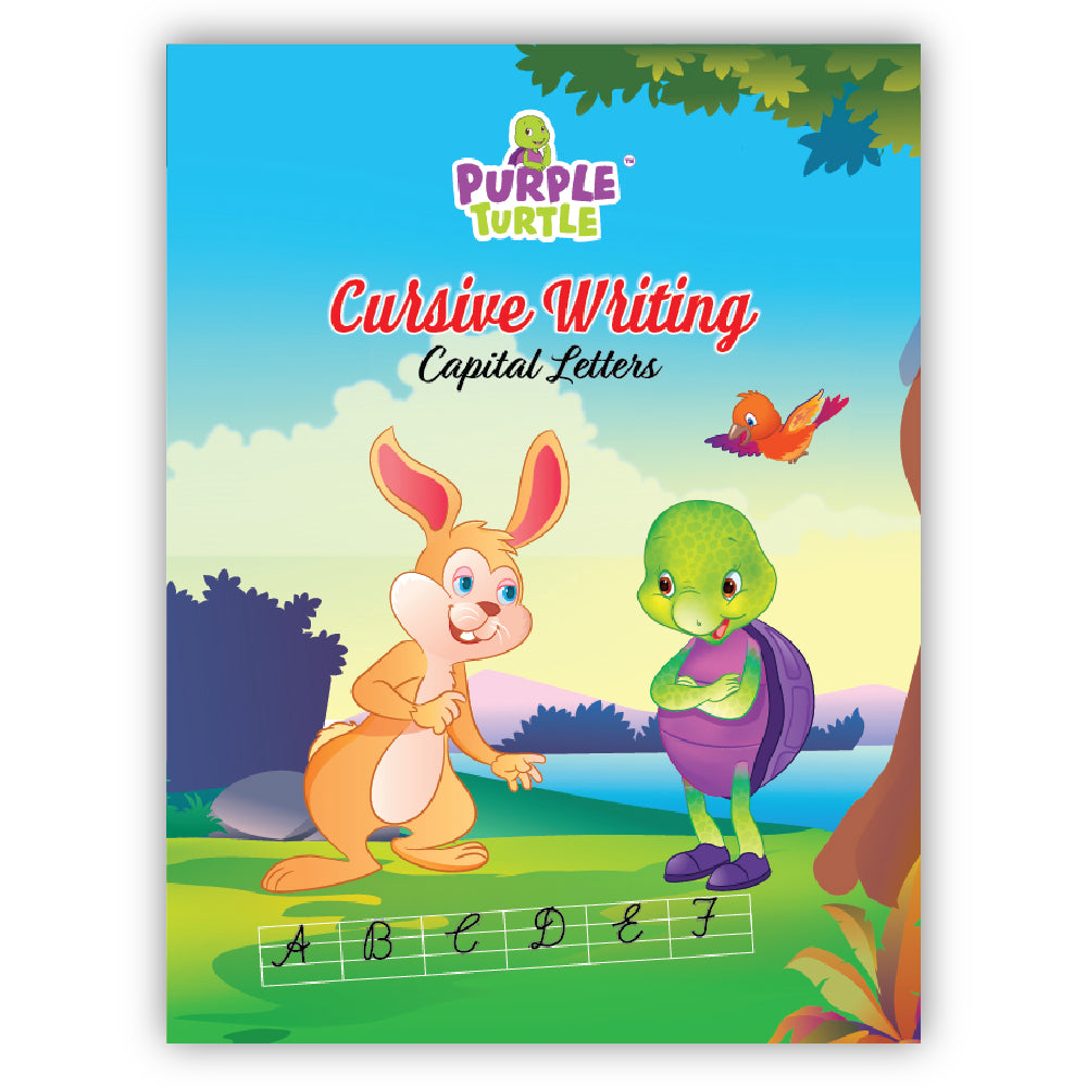 Purple Turtle | Cursive Writing Capital Letters Book for Kids Ages 3–5 | Handwriting Practice Workbook for Preschool and Kindergarten