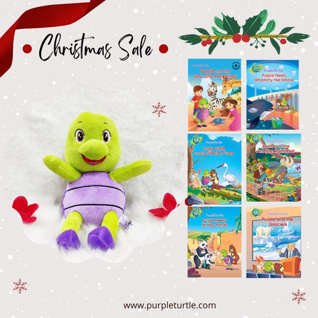 Christmas Special - Free Soft Toy with Purple Turtle Earth Series Storybook