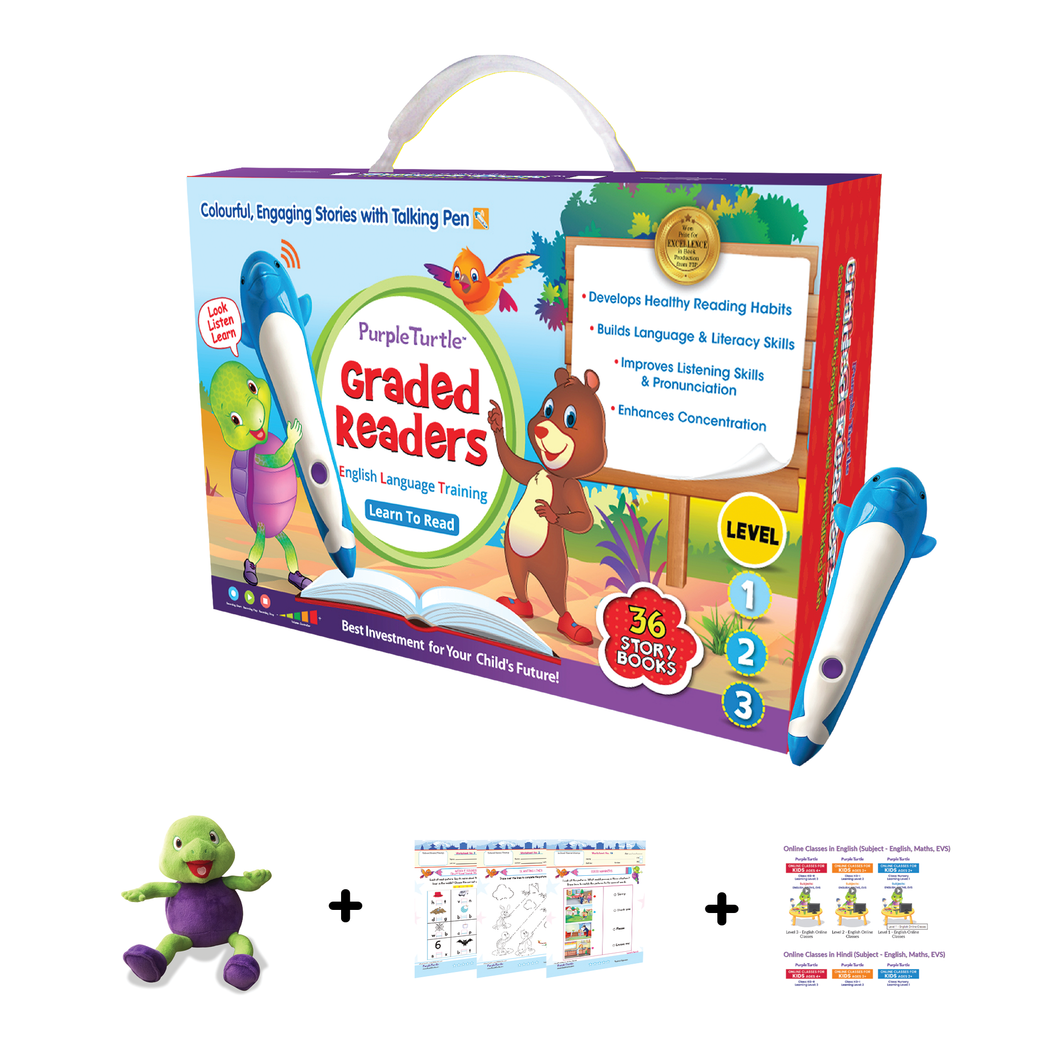 Purple Turtle Graded Readers 36 Interactive Storybooks with Magic Pen