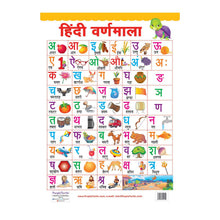 Load image into Gallery viewer, Flowers, Animals, Multiplication and Hindi Varnmala Educational Wall Charts for Kids
