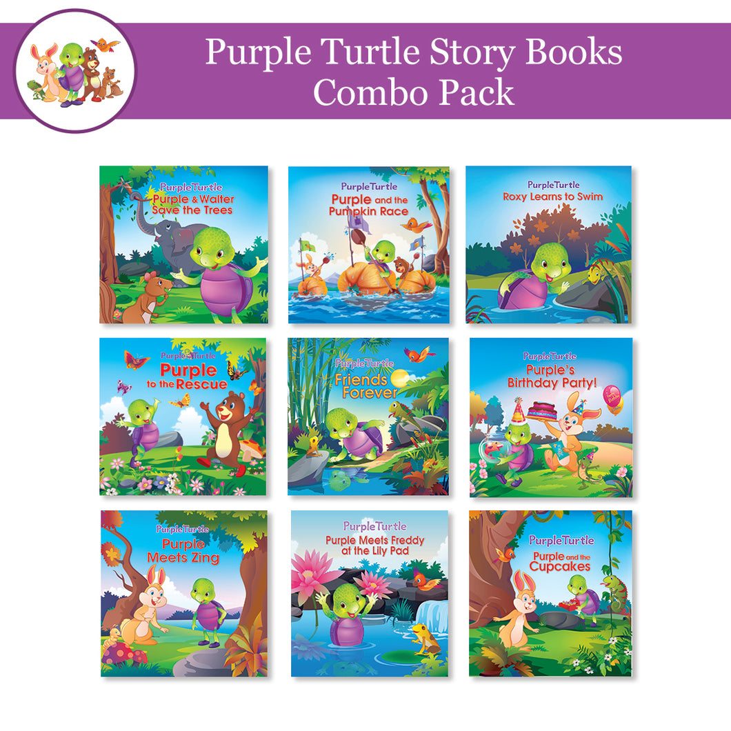 Purple Turtle Early Learning Story Books for 3-8 Year Kids (Combo of 9 Story Books)
