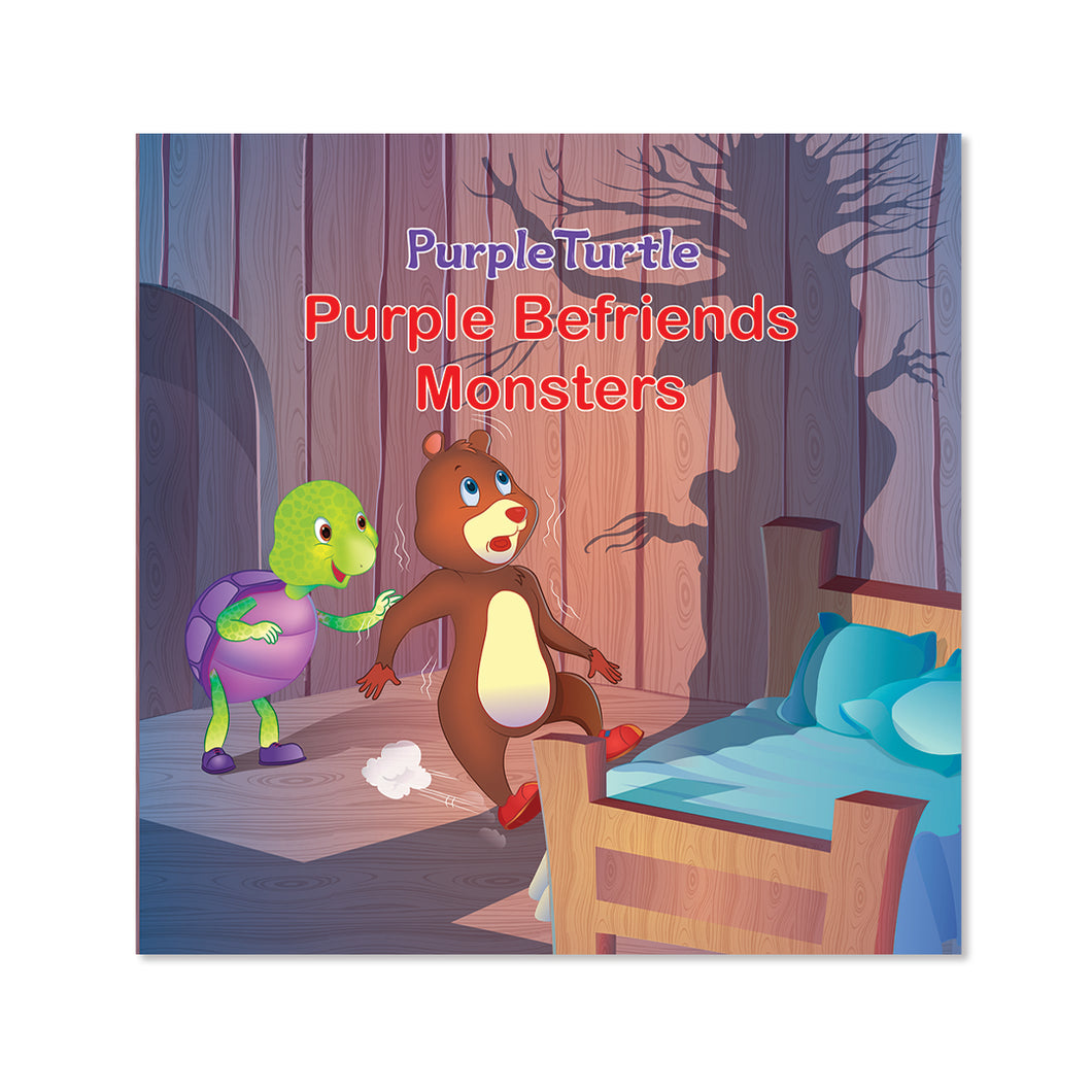 Purple Turtle Befriends Monsters - Illustrated Storybook for Kids Ages 3-8 - Help Kids Deal with Childhood Fears with Colourful, Engaging Animal Story