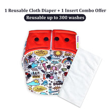 Load image into Gallery viewer, Purple Turtle Baby Record Book with Washable and Reusable Cloth Diaper with Inserts : Pack of 2 | for Babies 3 Months-3 Years | Free Size and Adjustable |  100% Natural, Non-Toxic and Chemical-Free Baby Diapers
