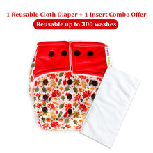 Load image into Gallery viewer, Purple Turtle Baby Record Book with Washable and Reusable Cloth Diaper with Inserts : Pack of 1 (Orange)
