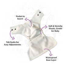 Load image into Gallery viewer, Purple Turtle Baby Record Book with  Washable and Reusable Cloth Diaper with Inserts : Pack of 4  | for Babies 3 Months-3 Years | Free Size and Adjustable |  100% Natural, Non-Toxic and Chemical-Free Baby Diapers
