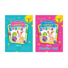Load image into Gallery viewer, Purple Turtle Preschool books for LKG kids Level 2 Term 2 (Course books) + Term 2 (Practice book) (2 Books)
