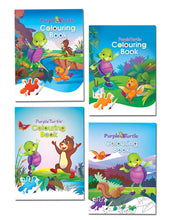 Load image into Gallery viewer, Best Coloring Books for Kids Ages 3-8 (Set of 4) Purple Turtle Gift Set for Children
