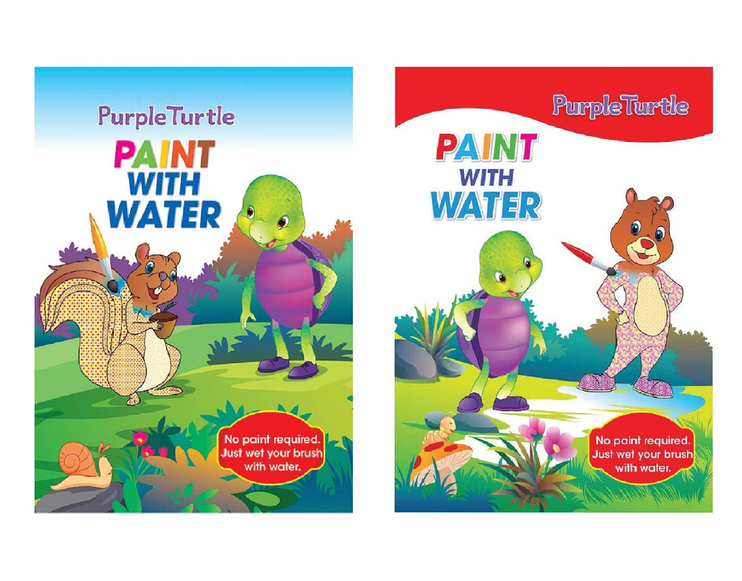 Purple Turtle Paint with Water Activity Books for 3 to 8 Year Old Kids (Combo of 2 Colouring Books)