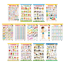 Load image into Gallery viewer, Early Learning Educational 13 Charts for kids Perfect for Preschool, Homeschooling and Nursery Student
