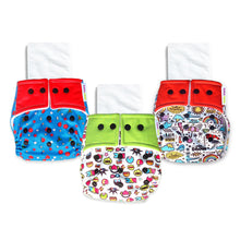 गैलरी व्यूवर में इमेज लोड करें, Purple Turtle Washable and Reusable Cloth Diaper with Inserts : Pack of 3  | for Babies 3 Months-3 Years | Free Size and Adjustable |  100% Natural, Non-Toxic and Chemical-Free Baby Diapers
