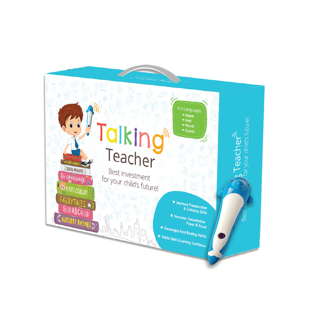 Talking Teacher Interactive Early Learning Books with Magic Talking Pen - Picture Books Boxset (Set of 15 Books + 2 Cards)