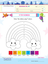Load image into Gallery viewer, Purple Turtle Preschool Worksheets for Nursery - English, Maths &amp; EVS - 100 Worksheets (100 Activities - 50 Leaves) for Early Learning
