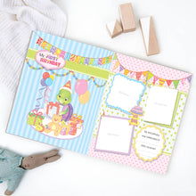 Load image into Gallery viewer, Purple Turtle Baby Record Book with My First Book of Pencil Control
