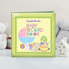 Load image into Gallery viewer, Purple Turtle Baby Record Book (Hardcover) for Storing Baby&#39;s Milestones and Special Memories
