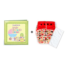 Load image into Gallery viewer, Purple Turtle Baby Record Book with Washable and Reusable Cloth Diaper with Inserts : Pack of 1 (Orange)
