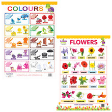 Load image into Gallery viewer, Colours and Flowers Educational Wall Charts for Kids
