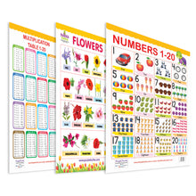 Load image into Gallery viewer, Multiplication, Flowers and Numbers (1-20) Educational Wall Charts for Kids
