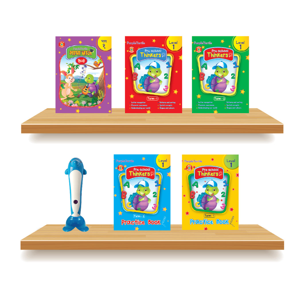 Purple Turtle Smart Preschool Talking Books with Talking Pen for Nursery Kids (Age 3+ year)