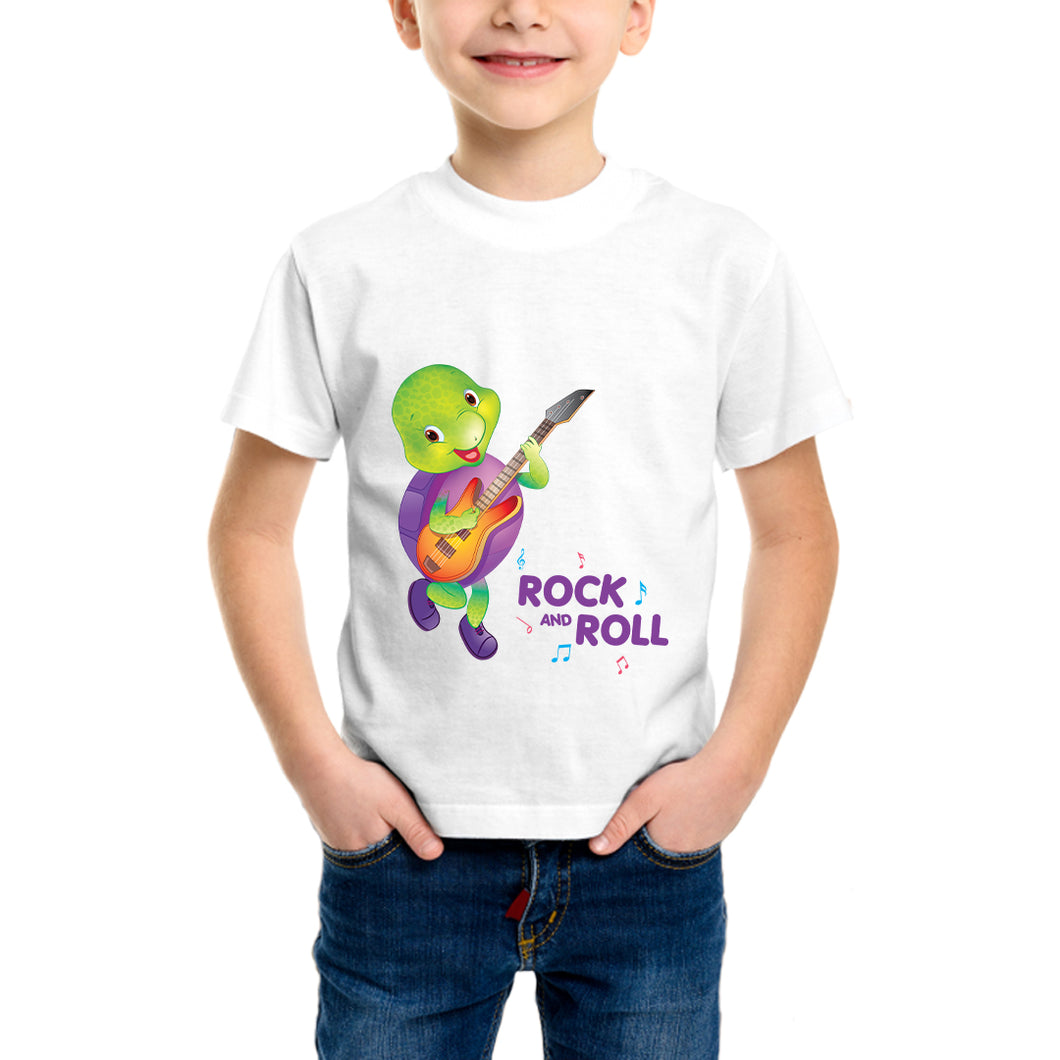 Purple Turtle Kids' T-Shirt for Toddlers, Girls & Boys -  Rock N’ Roll Tee - Short Sleeves